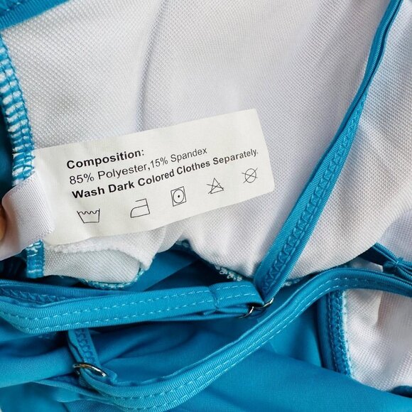 Dressfo Teal Blue Swimsuit Top Tapered Ladder Tankini Swim Top NWT Size S - Picture 11 of 11